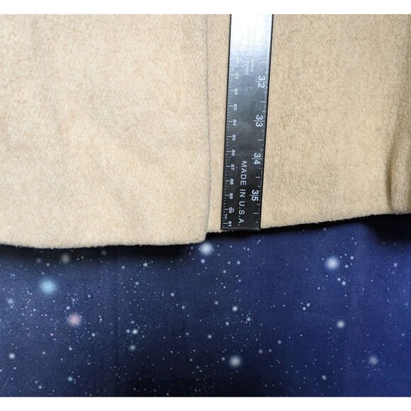 Vintage Long Wool Coat Womens L Tan Beige 90s Distressed Grunge Punk USA Made - Picture 11 of 11